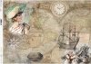 Papel decoupage vintage, mapas antiguos, veleros, conchas*Старинная бумага для декупажа, старые карты, парусник, снаряды*Vintage Decoupage Papier, alte Karten, Segelschiff, Muscheln